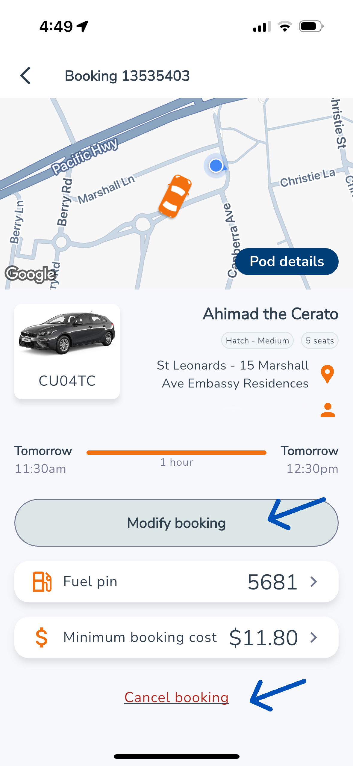 how do i change or cancel a booking