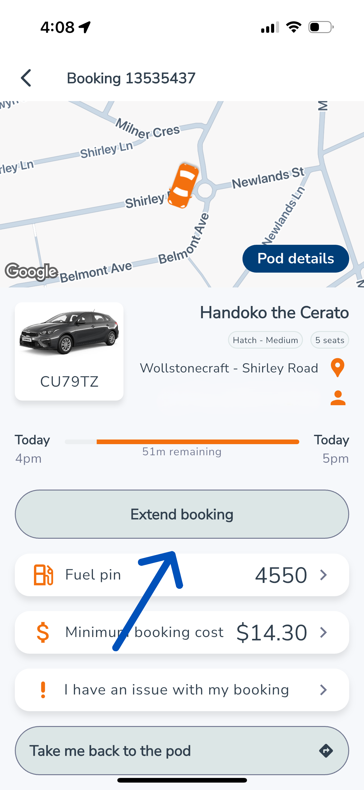 how do i extend a booking
