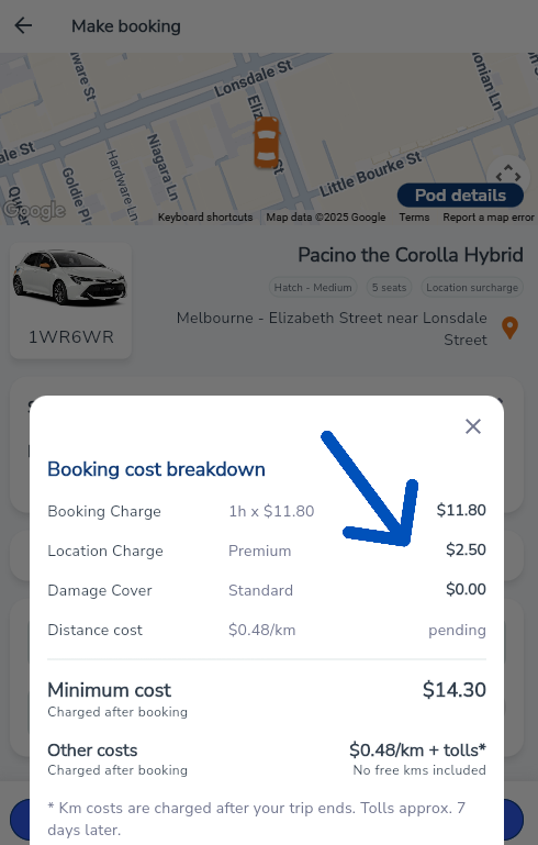 location surcharges for certain areas
